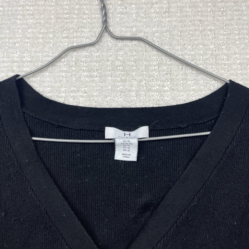 Halston Sheer Balloon Sleeve Ruffled Blouse Sz XL Dark Romance Victorian Goth - Picture 6 of 11